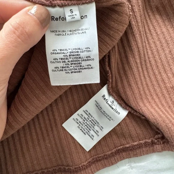 Reformation Brown Ribbed Cardigan Sweater - Picture 8 of 10